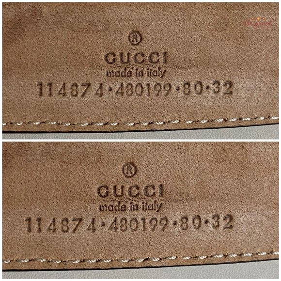 Authentic Gucci Blue GG Denim Leather Trim Gold Interlocking G Buckle Belt 80/32 main image 5